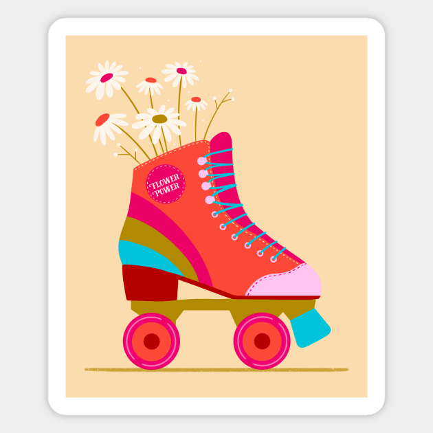 Retro Roller Magnet by Inkipinki Illustrates